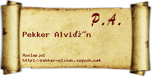 Pekker Alvián névjegykártya